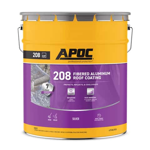 APOC High-Gloss Silver Fibered Aluminum Roof Coating 5 gal - Ace