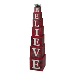 Glitzhome Multicolored Double-Sided Believe Porch Sign 42.13 in.