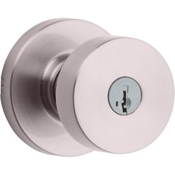 Kwikset SmartKey Pismo Satin Nickel Entry Door Knob KW1 1-3/4 in.