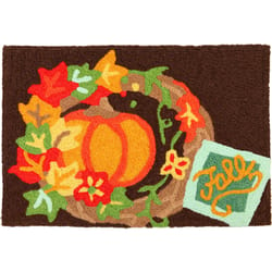 Jellybean Fall Wreath 20 in. W X 30 in. L Multi-Color Pattern Polyester Accent Rug