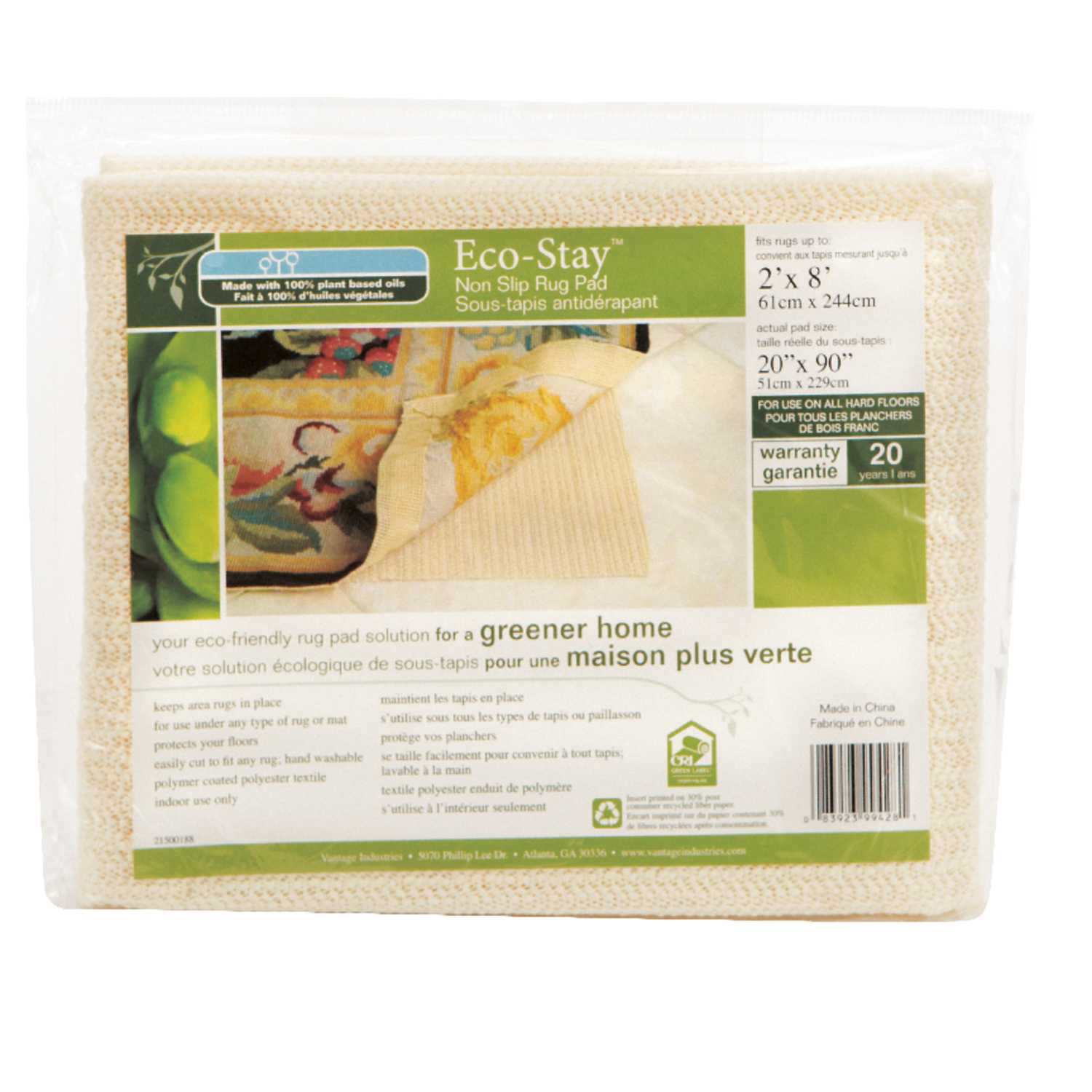 Eco Stay 8 L x 2 W Polyester Rug Pad Indoor 1 Pk Ace Hardware