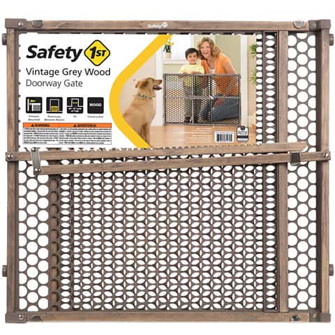 Safety 1st Gray 24 in. H X 28-42 in. W Wood Safety Gate Safety 1st Gray 24 in. H X 28-42 in. W Wood Safety Gate