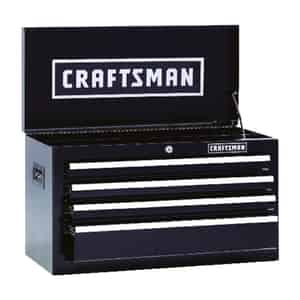 Craftsman  26 in. 4 drawer Steel  Top Tool Chest  15-1/4 in. H x 12 in. D Black 
