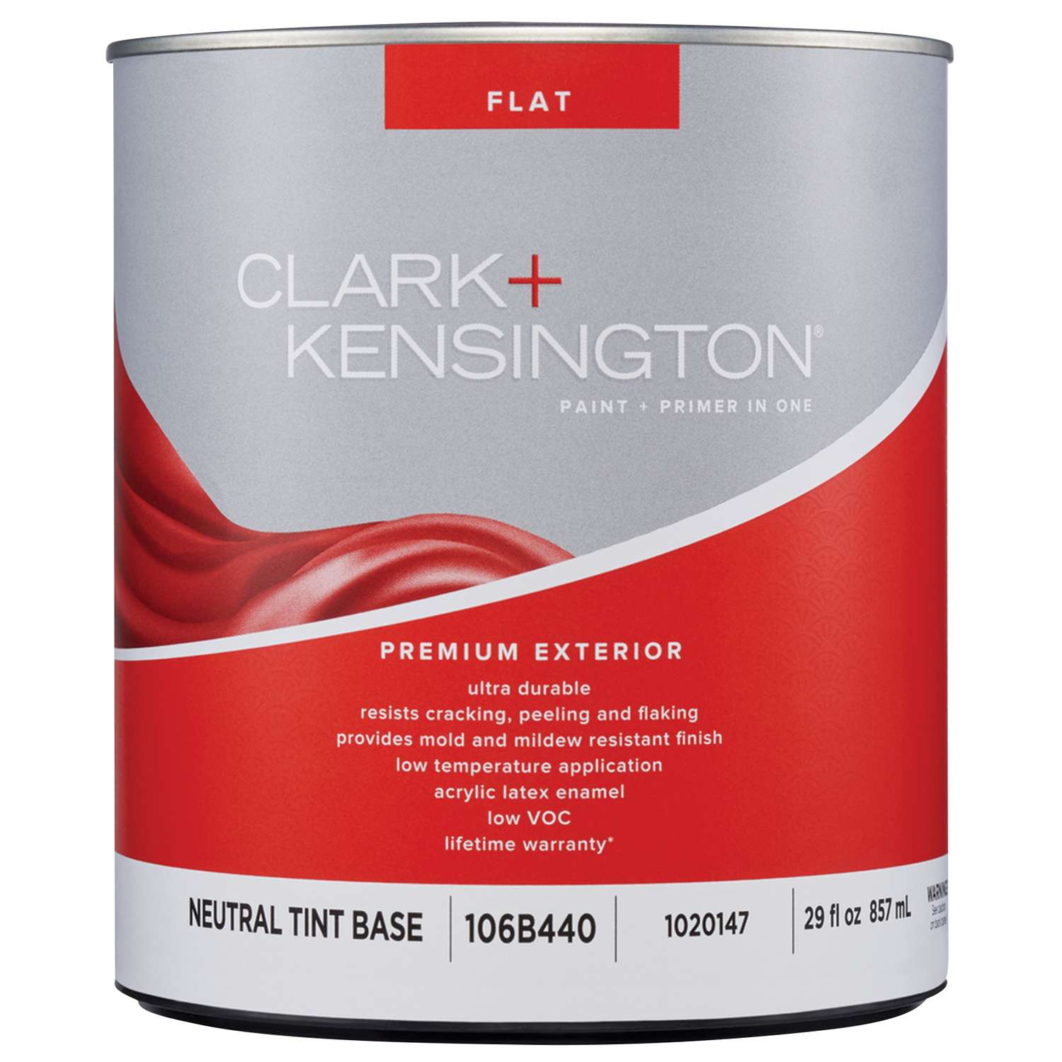 Clark+Kensington Flat Tint Base Neutral Base Acrylic Latex Paint + Primer Outdoor 1 qt. Ace