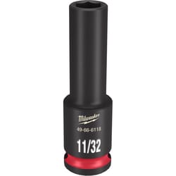 Milwaukee SHOCKWAVE 11/32 in. X 3/8 in. drive SAE 6 Point Deep Impact Socket 1 pc