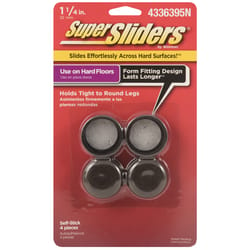 SuperSliders Felt/Plastic Self Adhesive Protective Pad Brown Round 1-1/4 in. W X 1-1/4 in. L 4 pk