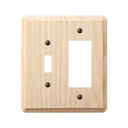 Amerelle Contemporary Unfinished Beige 2 gang Wood Decorator/Toggle Wall Plate 1 pk
