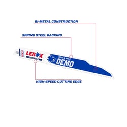 Lenox DEMOWOLF 12 in. Bi-Metal Reciprocating Saw Blade 6 TPI 25 pk