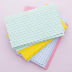 Bazic Products 3 in. H X 5 in. W Ruled Index Cards Assorted Colors 100 pk