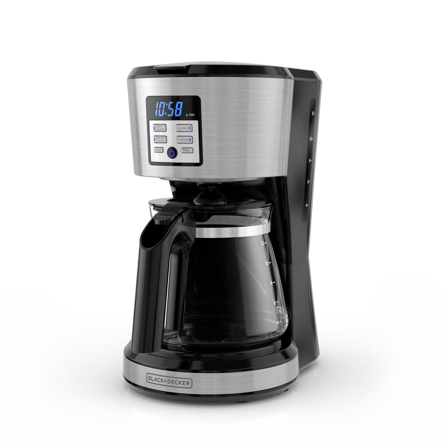 Black+Decker Vortex 12 cups Black/Silver Coffee Maker Sansujyuku sansujyuku.com