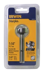 Irwin Marples 1-1/4 in. X 4 in. L Carbon Steel Forstner Drill Bit Round Shank 1 pc