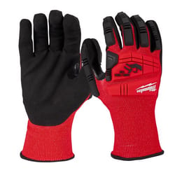 Milwaukee Indoor/Outdoor Dipped Gloves Black/Red XL 1 pair