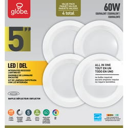 Globe Electric Value 4 Pack White 5 in. W Plastic LED Recessed Light 60 W
