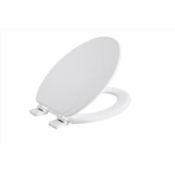 OakBrook Collection Rockford Elongated White Wood Toilet Seat