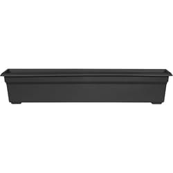 Novelty 6.4 in. H X 29.5 in. W X 8 in. D Plastic Countryside Flowerbox Flower Box Black