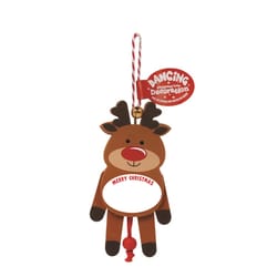 Christmas Dancing Decor Multicolor Blank Reindeer Ornament 5 in.