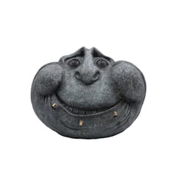 Luxe Light Decor Gray Resin/Stone 9.45 in. H X 10.12 in. L X 13.9 in. W Toothy Grin Stone with Solar