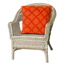 Liora Manne Visions I Orange Crochet Tile Polyester Throw Pillow 20 in. H X 2 in. W X 20 in. L