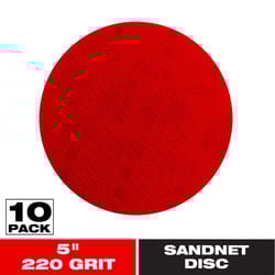 Diablo SandNet 5 in. Aluminum Oxide Hook and Lock Sanding Disc 220 Grit Ultra Fine 10 pk