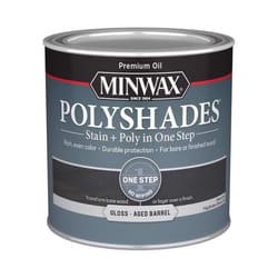 Minwax PolyShades Semi-Transparent Gloss Aged Barrel Stain/Polyurethane Finish 1/2 pt