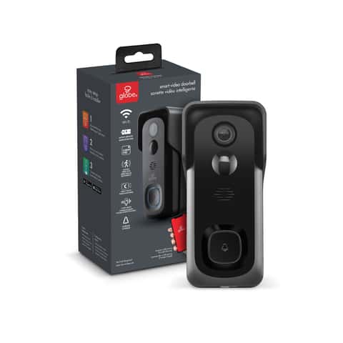 Globe Electric Wi-Fi Smart Home Black/Gray ABS/Polycarbonate Wireless Video Doorbell Globe Electric Wi-Fi Smart Home Black/Gray ABS/Polycarbonate Wireless Video Doorbell