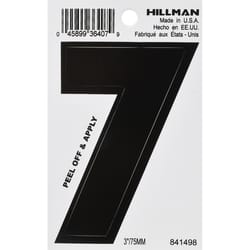 HILLMAN 3 in. Black Vinyl Self-Adhesive Number 7 1 pc