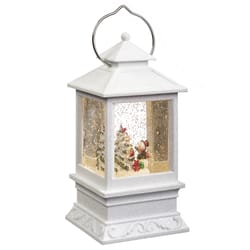 Roman Holiday LED Multicolored Lantern with Snowman Winter Scene Glitter Table Decor 8.5 in.