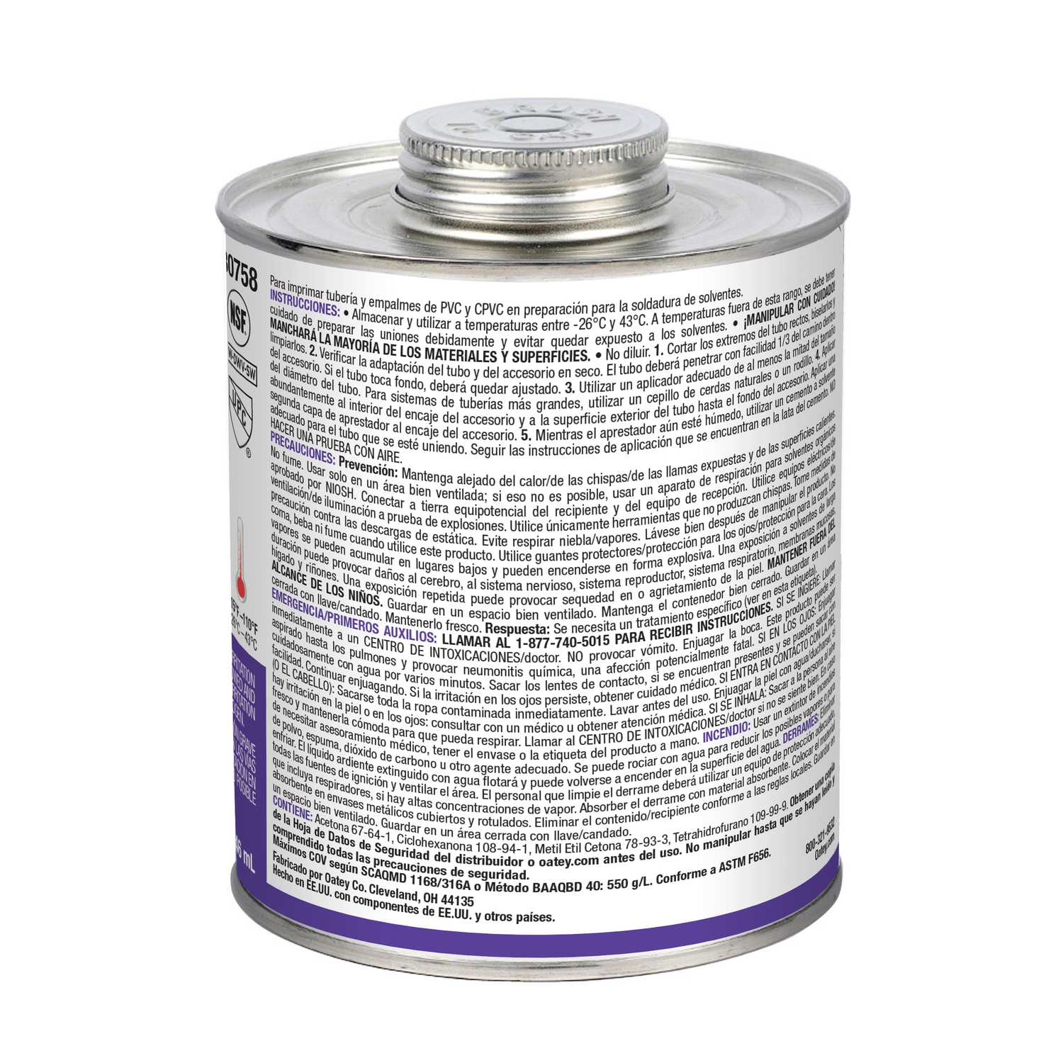 Oatey Purple Primer and Cement For CPVC/PVC 32 oz. Ace Hardware