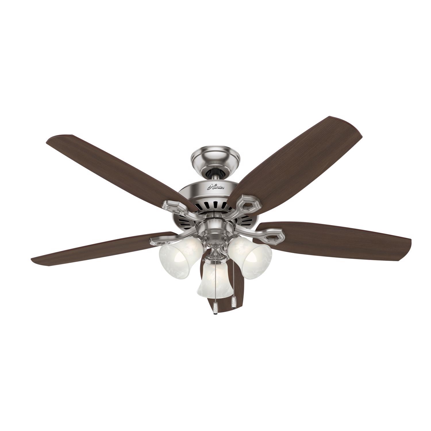 Hunter Builder Plus 52 in. Brushed Nickel Brown LED Indoor Ceiling Fan Sansujyuku sansujyuku.com
