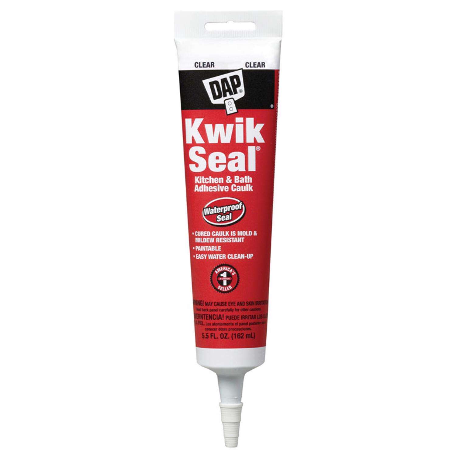 DAP Kwik Seal Clear Acrylic Latex Kitchen and Bath Adhesive Caulk 5.5