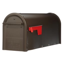 Architectural Mailboxes Franklin Contemporary Galvanized Steel Post Mount Bronze Mailbox