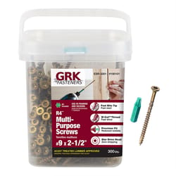 GRK Fasteners R4 No. 9 X 2-1/2 in. L Star Coated W-Cut Multi-Purpose Screws 2900 pk