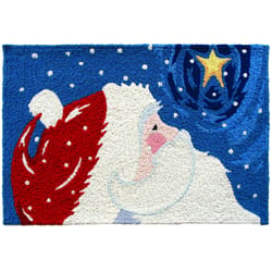 Jellybean 20 in. W X 30 in. L Multi-Color Star Gazing Santa Polyester Accent Rug