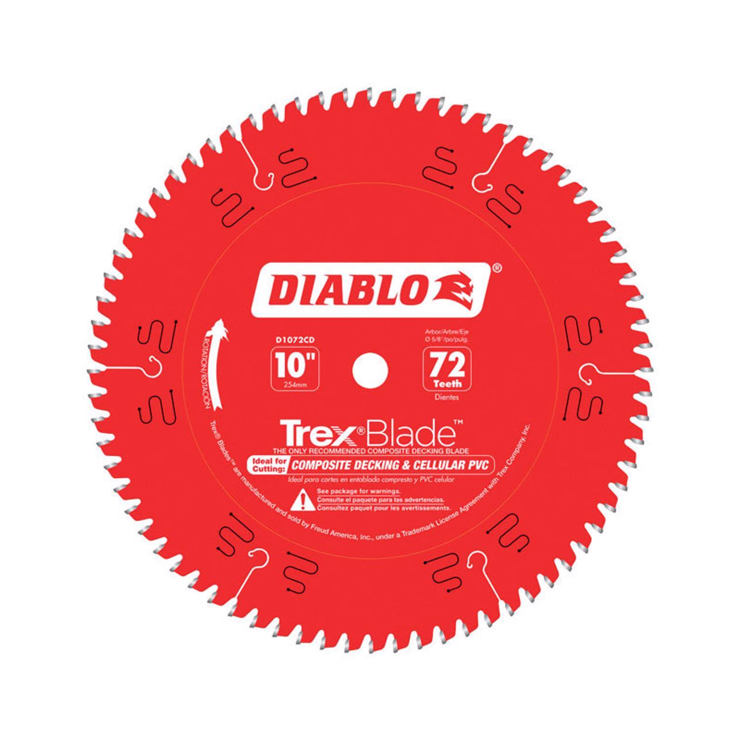 Diablo TrexBlade 10 in. D X 5/8 in. TiCo Hi-Density Carbide Circular Saw Blade 72 teeth 1 pk Uae Electronic uaeelectronic.com