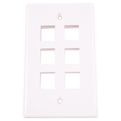 Monster Just Hook It Up White 6 gang Plastic Keystone Wall Plate 1 pk