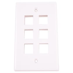 Monster Just Hook It Up White 6 gang Plastic Keystone Wall Plate 1 pk