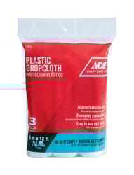 ACE  9 ft. W x 12 ft. L x 0.7 mil  Plastic  Drop Cloth  3 pk 