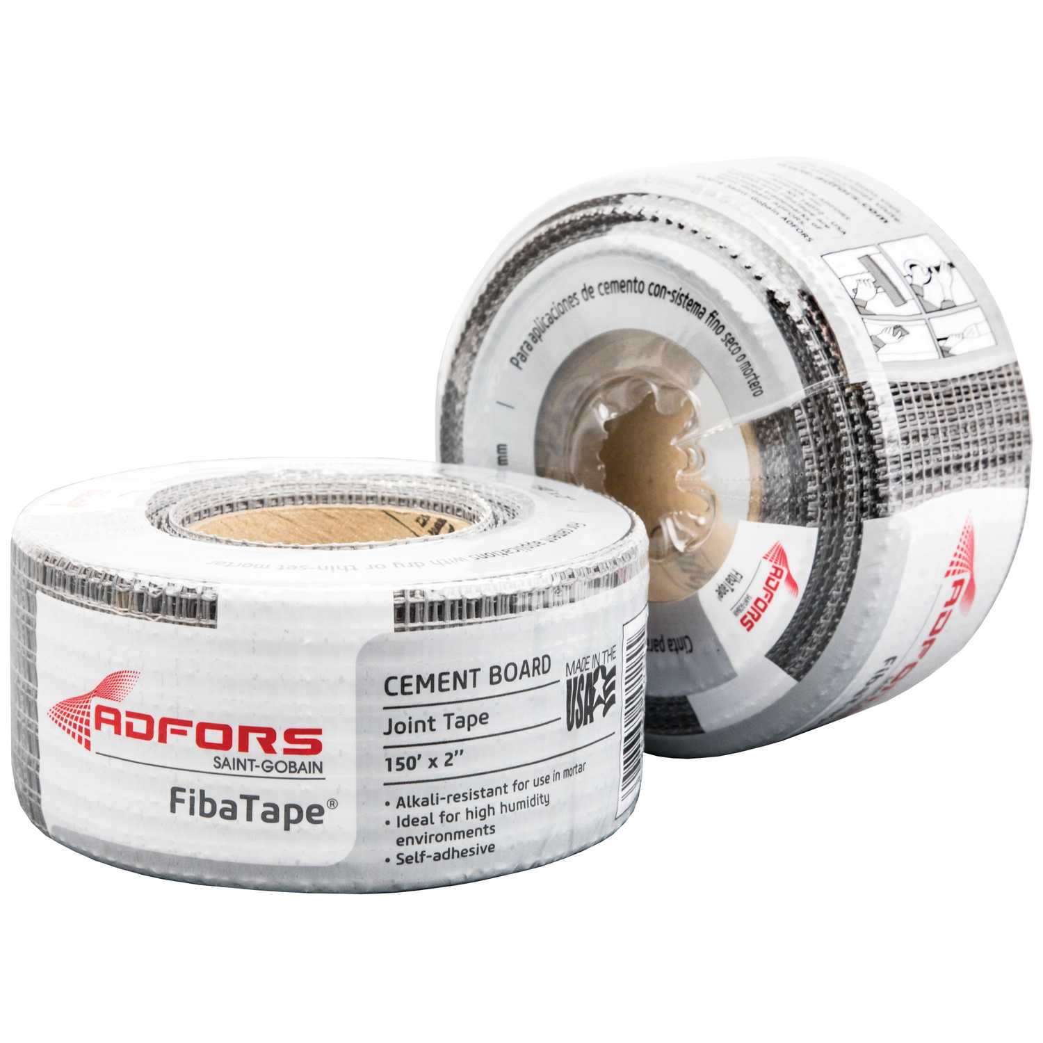 ADFORS FibaTape Cement Board 150 ft. L x 2 in. W Fiberglass Gray Self