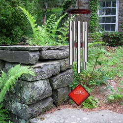 Woodstock Chimes Brown/Silver Aluminum/Wood 17 in. Wind Chime