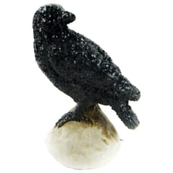Touch of Nature 5 in. Glitter Crow Halloween Decor