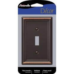 Amerelle Chelsea Aged Bronze 1 gang Stamped Steel Toggle Wall Plate 1 pk
