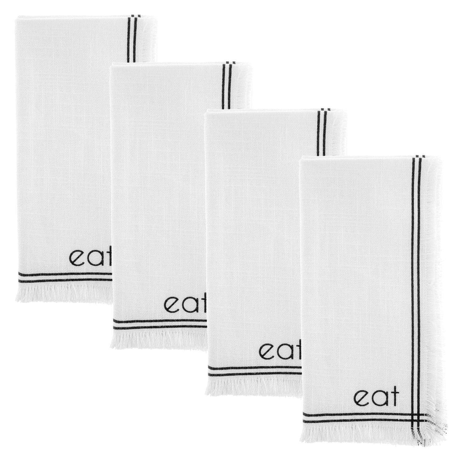 Karma Gifts Milo Black/White Cotton Napkin Set 18 in. L X 18 in. W