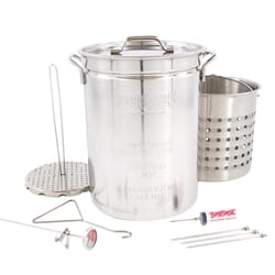 Bayou Classic 10-quart Stainless Steel Lidded Kitchen Deep Frying Pot With  Handles, Fry Perforated Basket, And Thermometer, Silver : Target