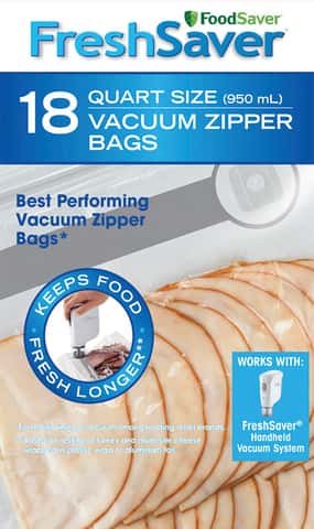 FoodSaver 1qt 18ct Vacuum Zipper Bags 1 qt, 18 ct