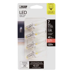 Feit LED Specialty C7 E12 (Candelabra) LED Bulb Soft White 7 Watt Equivalence 4 pk