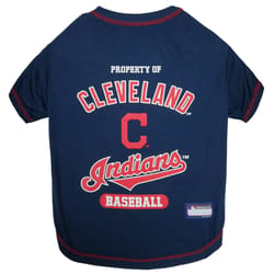 Pets First Navy Blue Cleveland Indians Dog T-Shirt Large