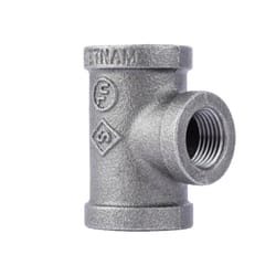 STZ Industries 3/4 in. FIP each X 3/4 in. D FIP 1/2 in. D FIP Black Malleable Iron Reducing Tee