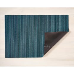 Chilewich 24 in. W X 36 in. L Aqua Stripe PVC Vinyl Utility Mat