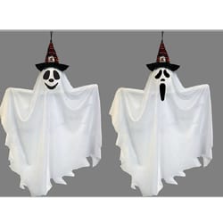 Fun World Friendly Ghost with Hat Hanging Decor