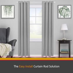 Kenney Nickel Silver Fast Fit Jayden Curtain Rod 42 in. L X 120 in. L